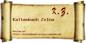 Kaltenbach Zolna névjegykártya
